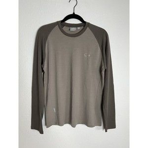 Icebreaker Bodyfit 260 Long Sleeve Shirt Mens Medium Tan Brown Top 100% Merino